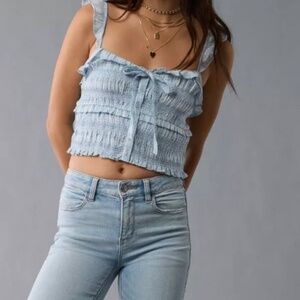 AE Smocked Ruffle Tank Top